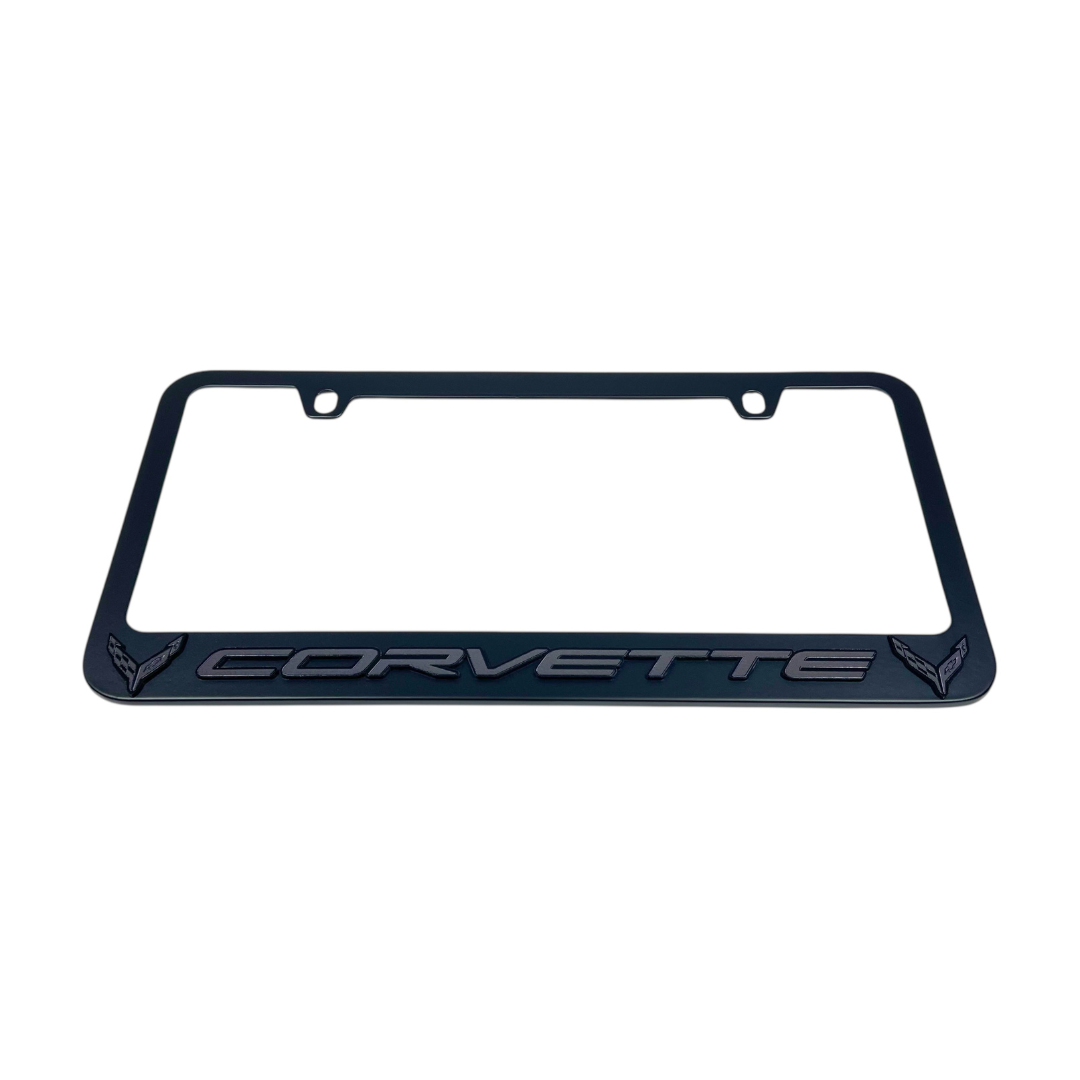 Chevrolet Corvette C8 Black License Plate Frame
