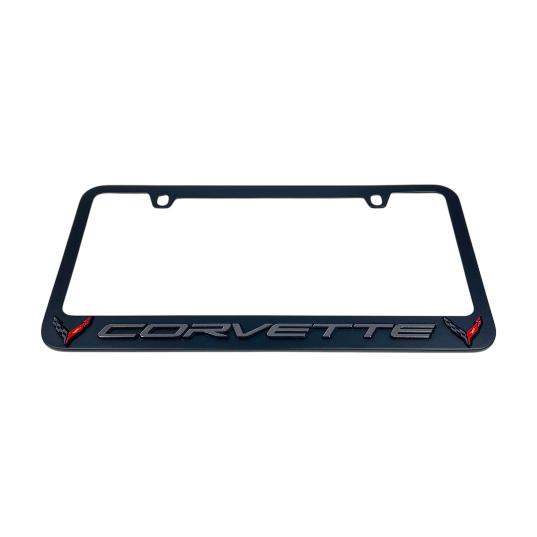 Chevrolet Corvette C8 Black License Plate Frame