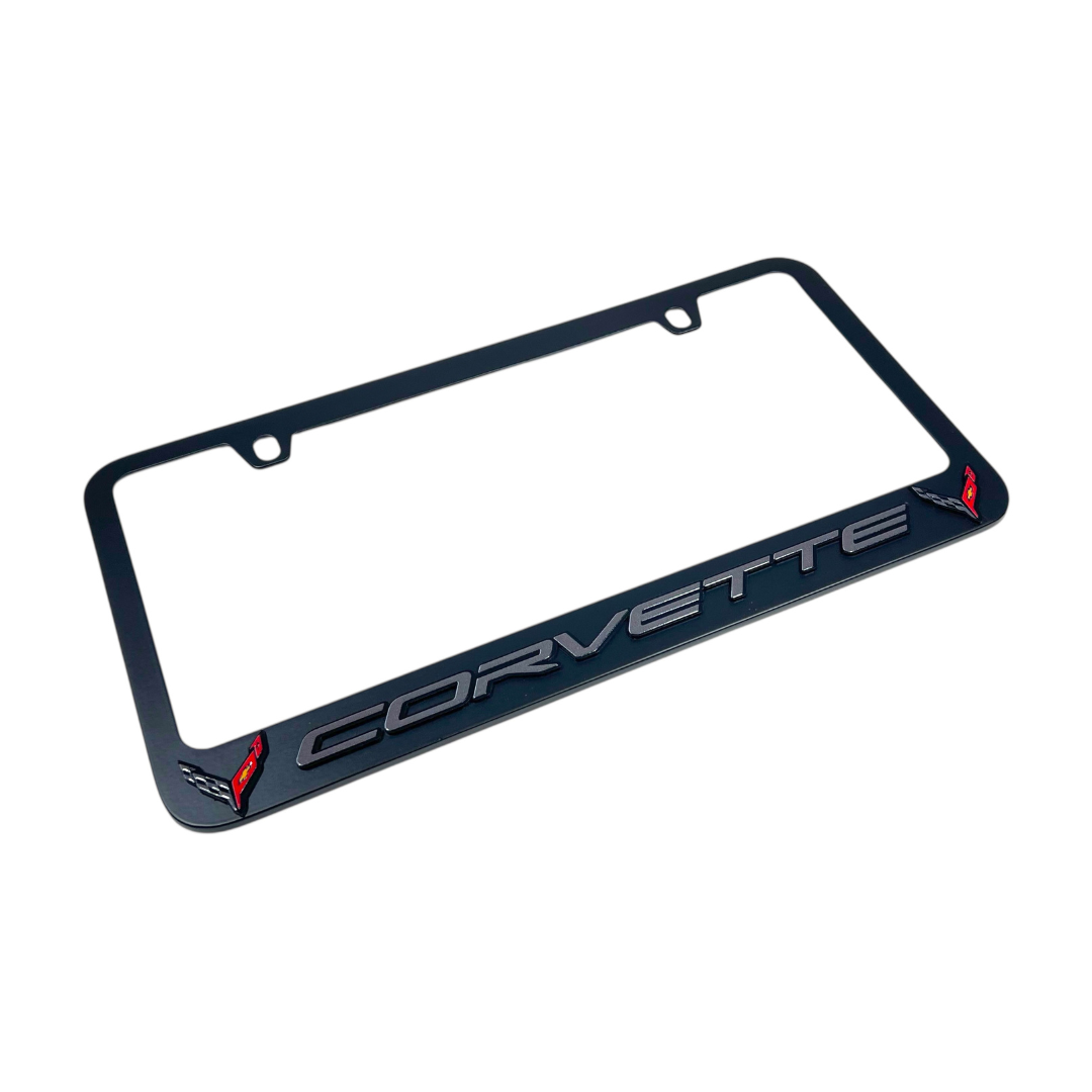 Chevrolet Corvette C8 Black License Plate Frame