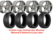 2005-2013 Corvette Tire/Wheel Pkg C6 Base Chrome 5 Spoke W/Wide Fronts On Michelin Tires - CA-57118-Corvette-Store-Online