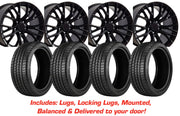 1988-2004 Corvette Tire/Wheel Pkg C7 Z06 Satin Black Wheel Set On Michelin Tires - CA-57189-Corvette-Store-Online