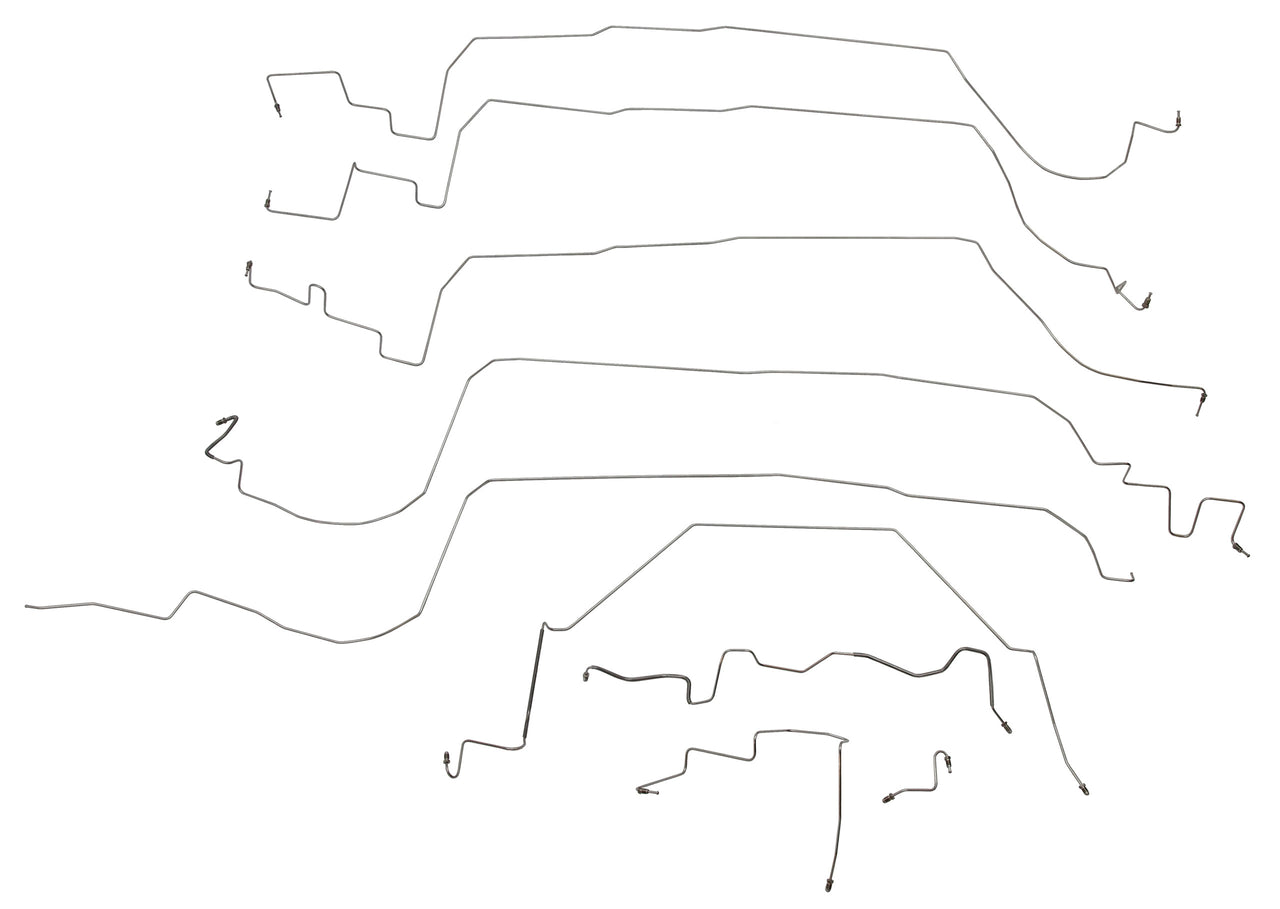 1987-1987 Corvette Complete Brake Line Kit (13 Pc) In SS Steel Material W/SS Braided Hoses - CA-57504-Corvette-Store-Online