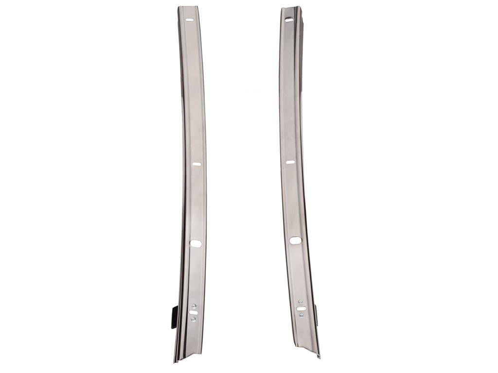 1968-1976 Corvette Windshield Pillar Post Weatherstrip Retainers W/Clips Left & Right - Stainless - CA-58594-Corvette-Store-Online