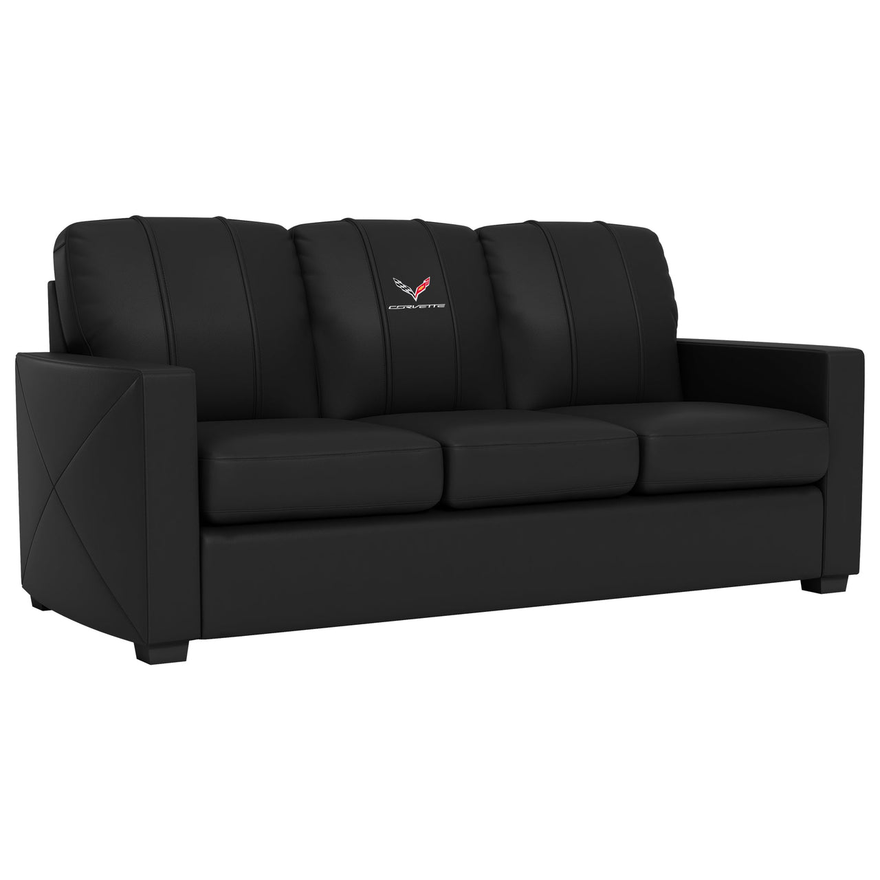 Silver Sofa with Corvette C7 Logo