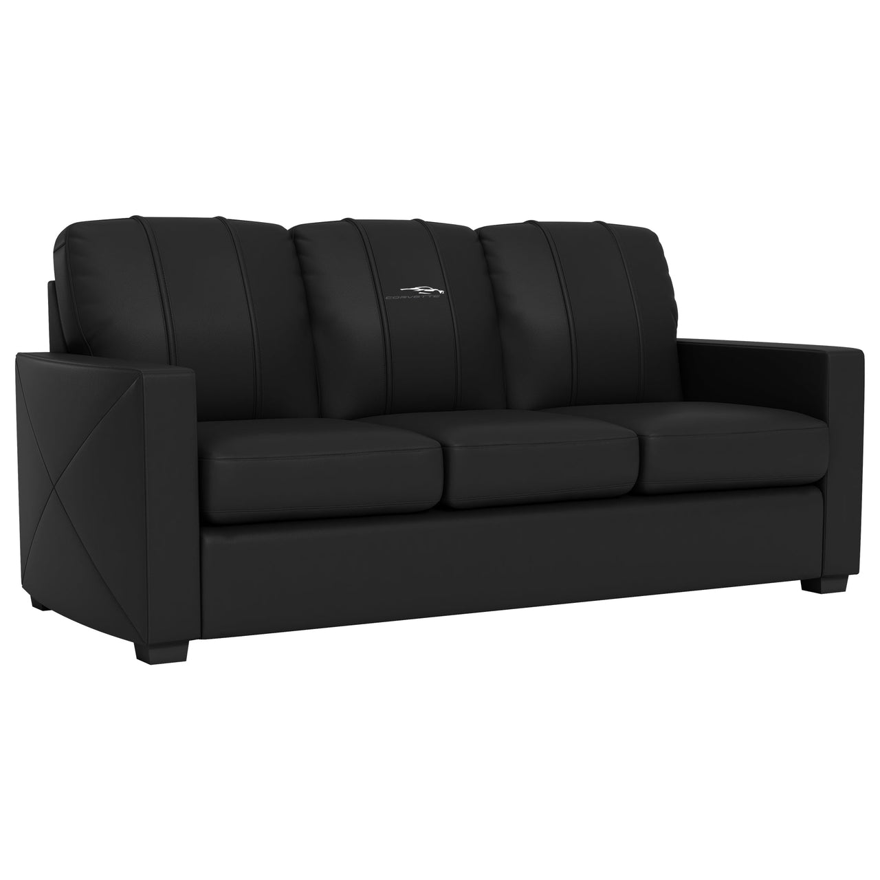 Silver Sofa with C8 Corvette Coupe Logo