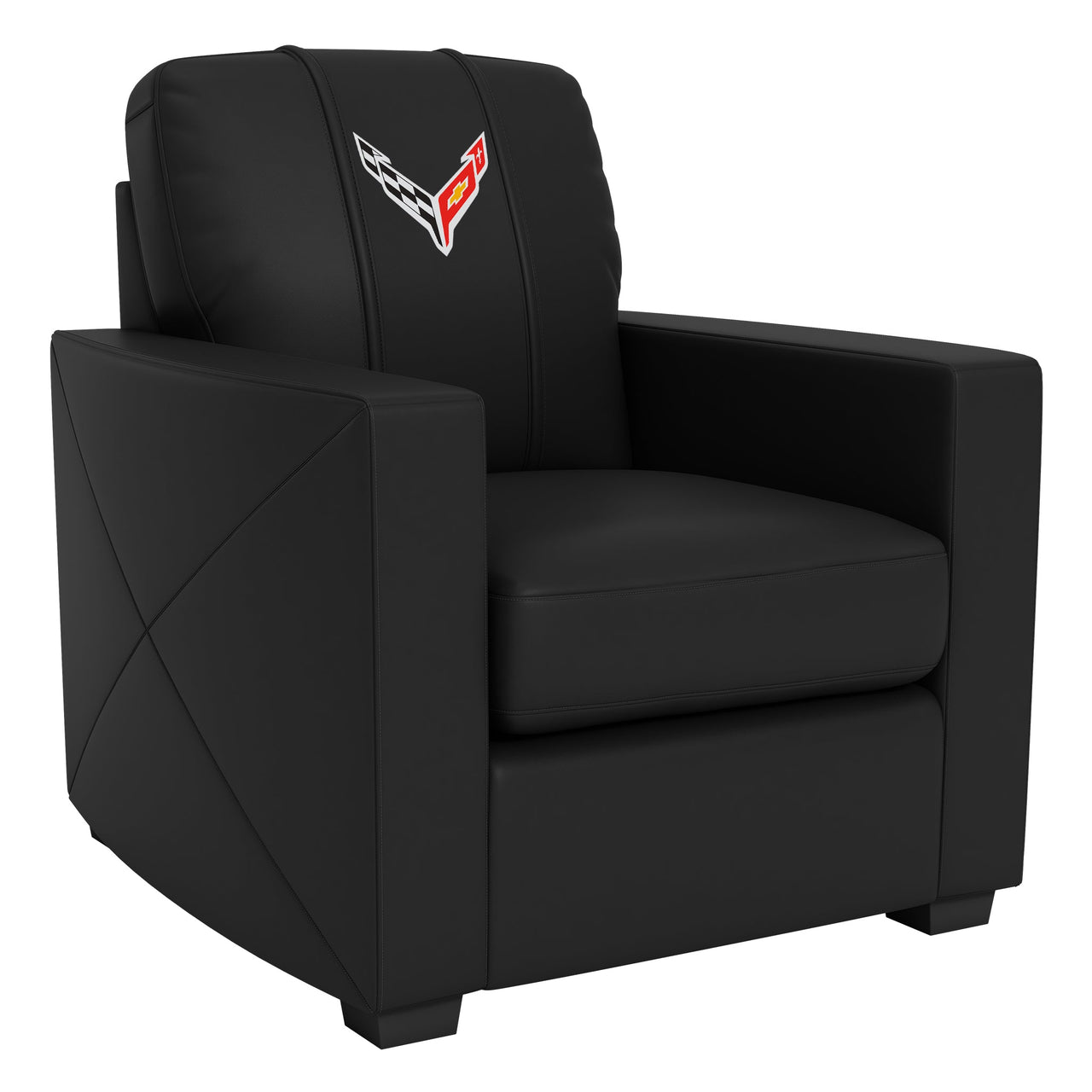 Silver Club Chair with C8 Corvette Symbol Logo