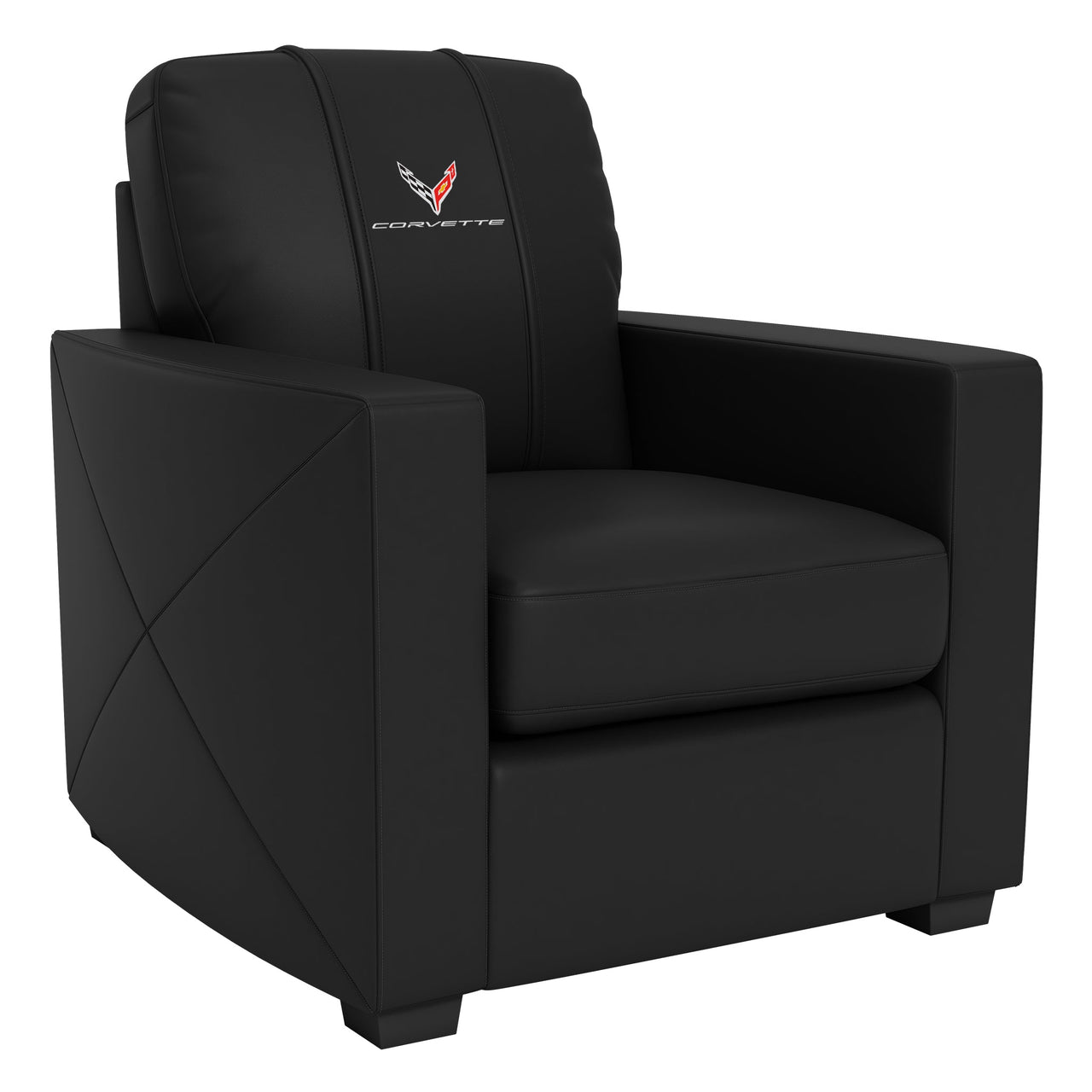 Silver Club Chair with C8 Corvette Logo