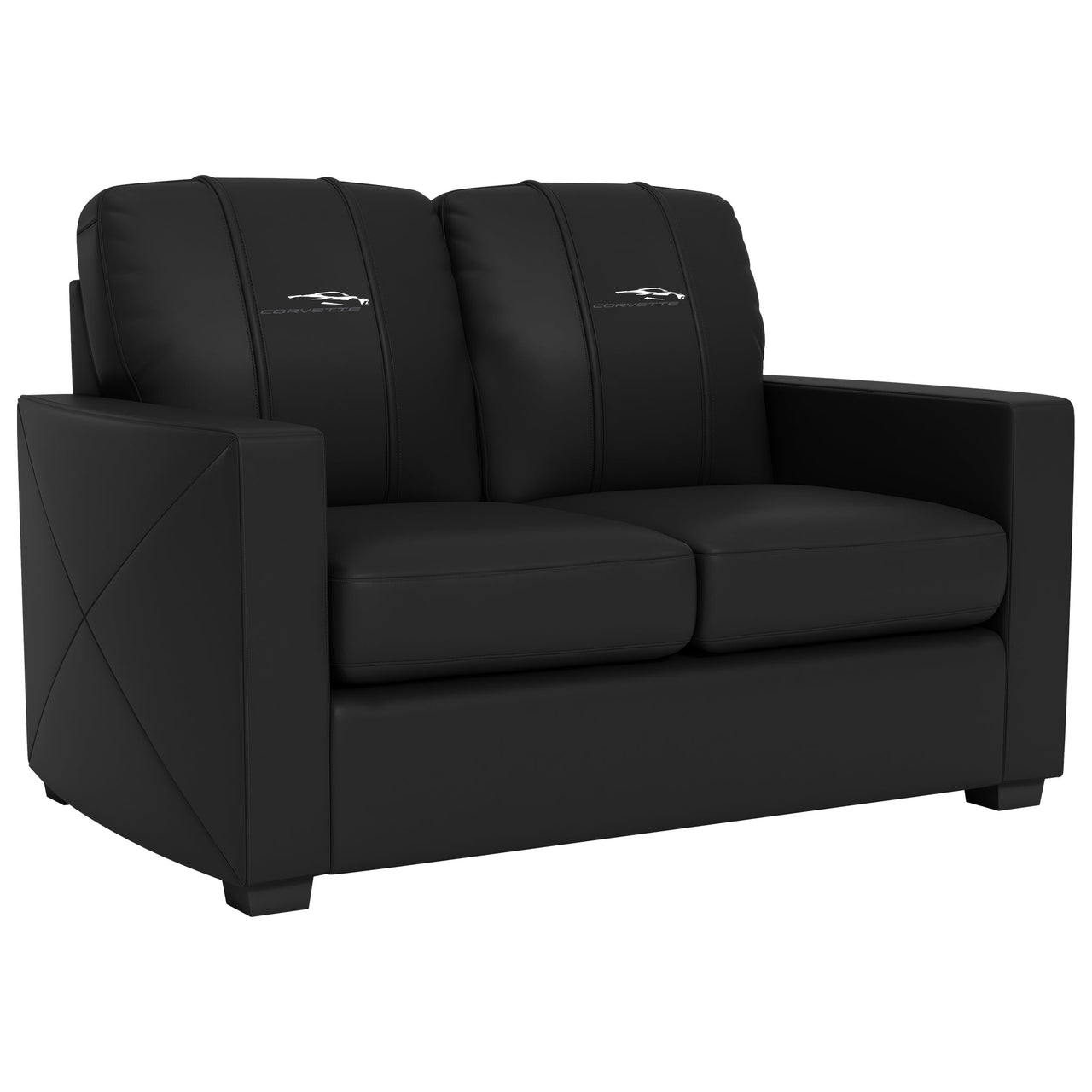 Silver Loveseat with C8 Corvette Coupe Logo