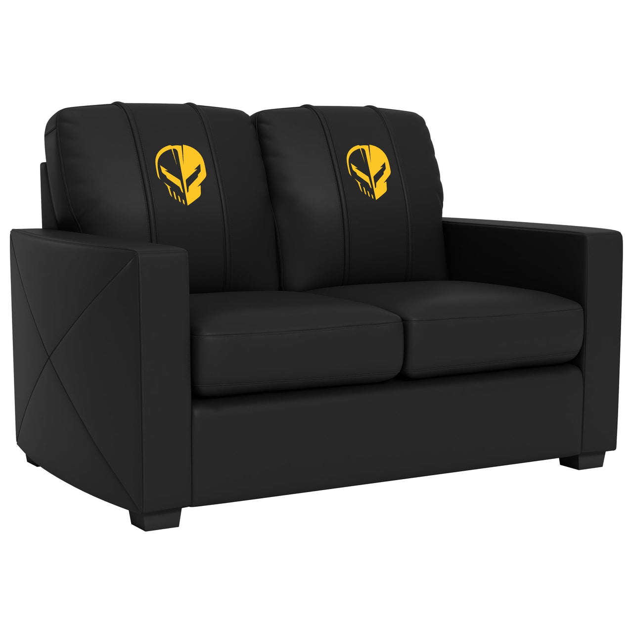 Silver Loveseat with Corvette Jake Symbol Yellow Logo