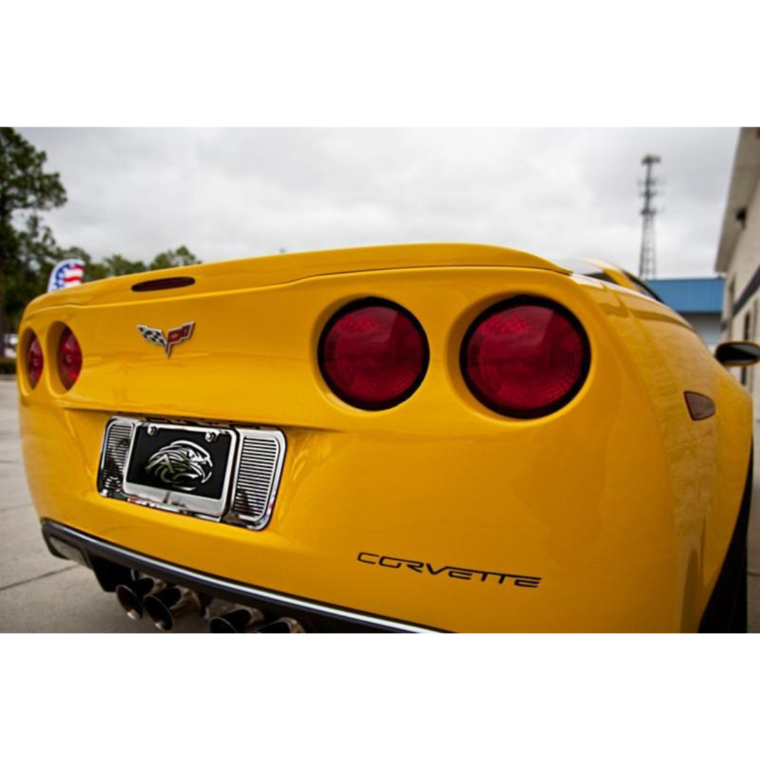 C6 Corvette Billet Style Tag Back Plate / License Plate Frame - Polished Stainless Steel