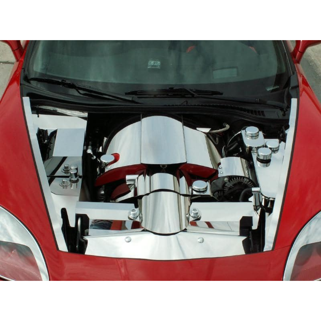 C6 Corvette Fender Caps - 2005-2013 Polished Stainless Steel