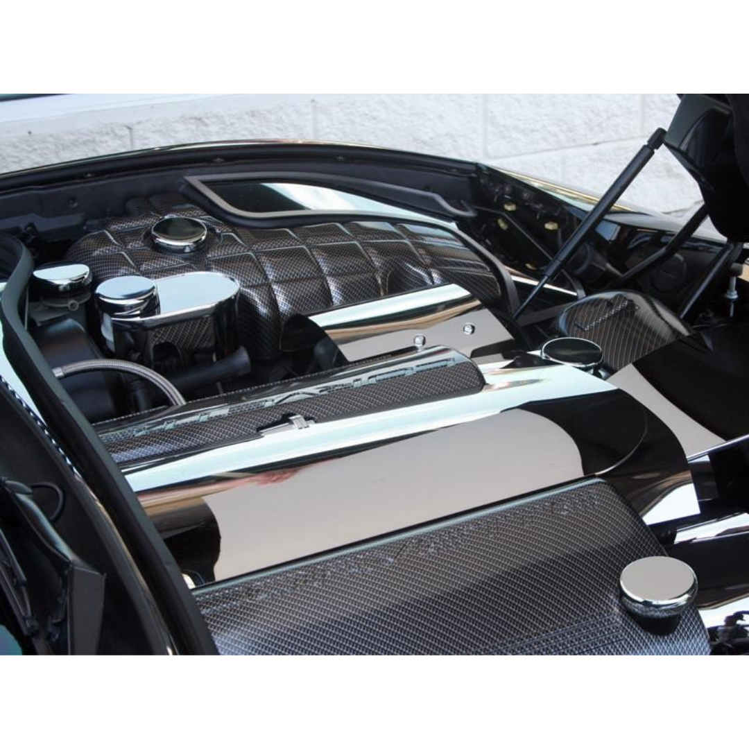 C5 Corvette and C6 Corvette Fluid Cap Cover Set - Manual 6Pc Triple Chrome Plated