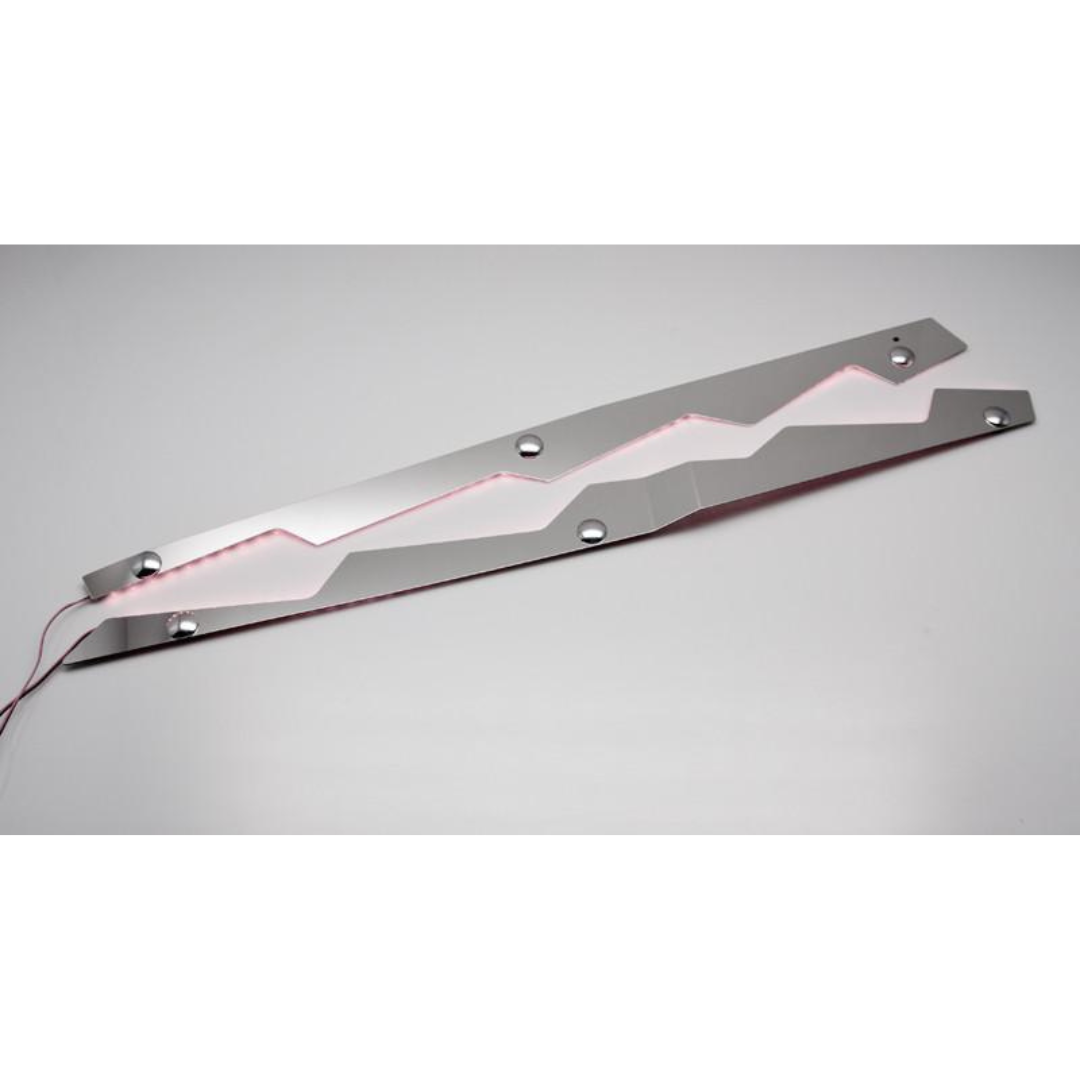 C7 Corvette LED Illuminated Fender Caps - 2Pc Brushed Stainless Steel