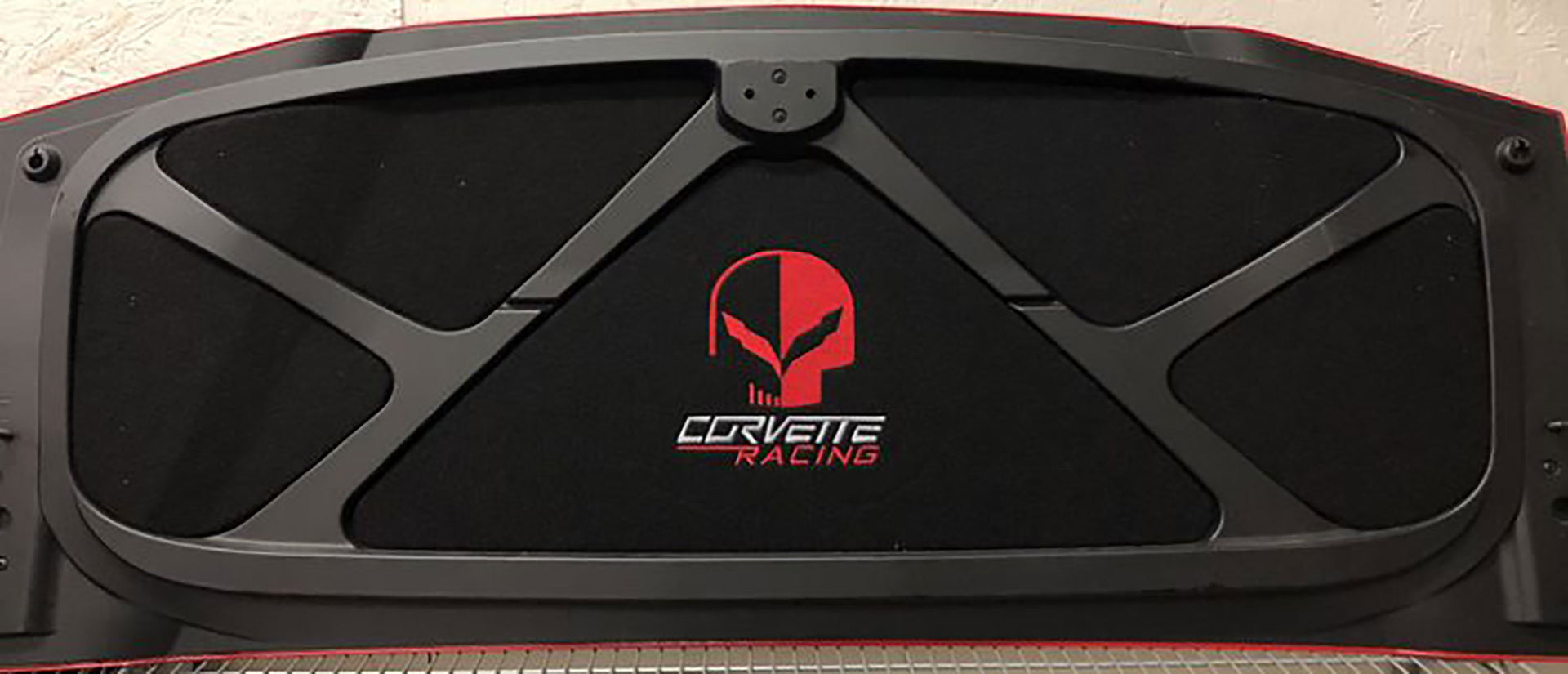 2014-2019 Corvette 5-Piece Trunk/Deck Lid Liner - Red Jake Skull And "Corvette Racing" Script - CA-67143-Corvette-Store-Online