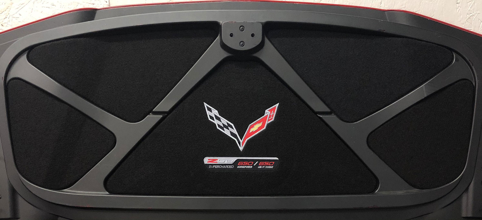 2015-2019 Corvette 5-Piece Trunk/Deck Lid Liner - C7 Crossflag Logo And Z06 650HP Supercharged Logo - CA-67147-Corvette-Store-Online