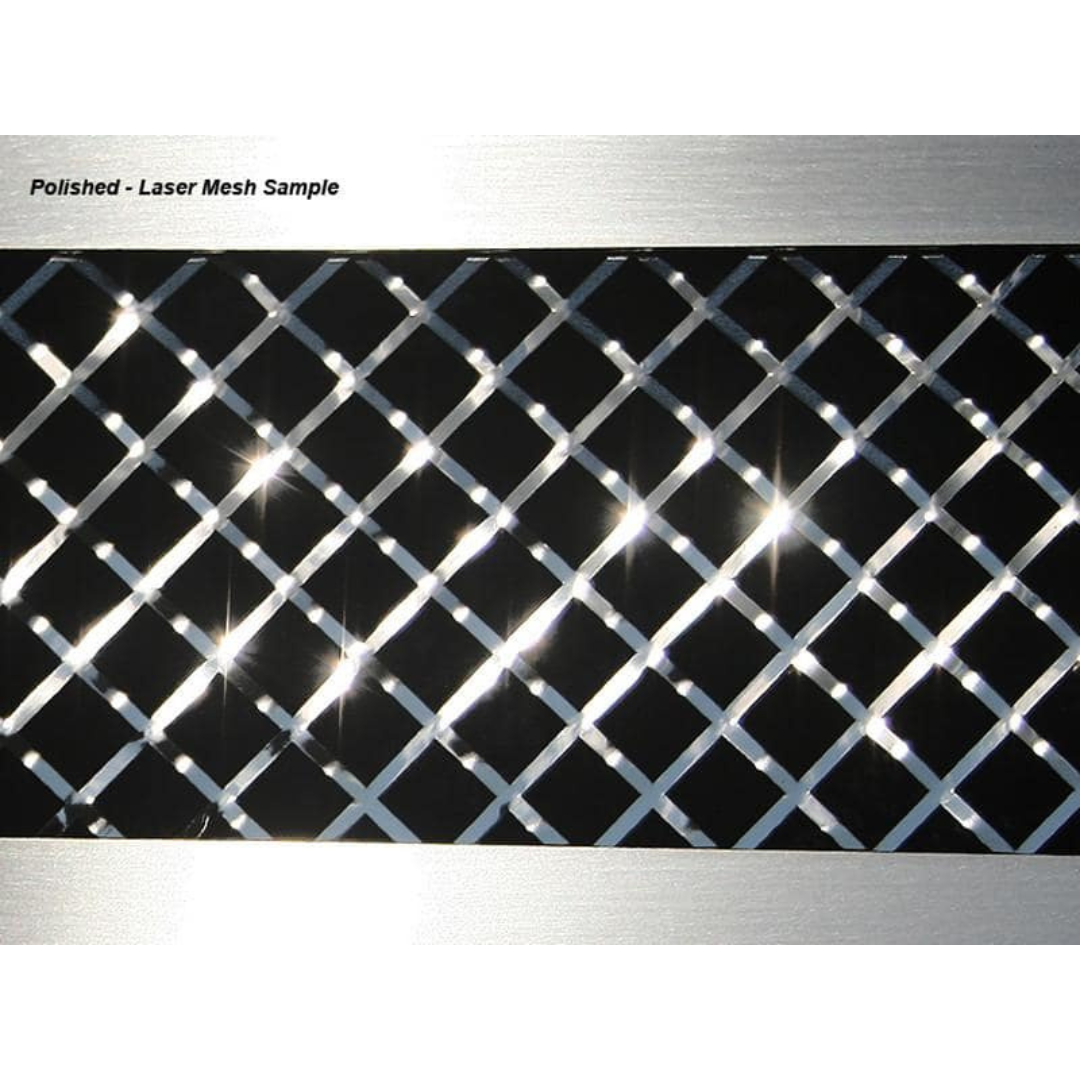 C5 Corvette Rear Tag-Back Plate - Laser Mesh Polished Stainless Steel