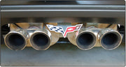 2005-2013 Corvette Exhaust Plate Stainless Steel W/C6 Emblem - Aftermarket Or NPP Exhaust - CA-71315-Corvette-Store-Online