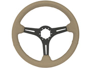 1968-1982 Corvette Leather Steering Wheel W/Slotted Black Spokes - Tan - CA-72109-Corvette-Store-Online