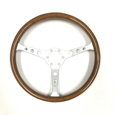 1968-1982 Corvette Steering Wheel - Wood W/Brushed Spokes - CA-72110-Corvette-Store-Online