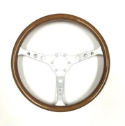 1968-1982 Corvette Steering Wheel - Wood W/Brushed Spokes - CA-72110-Corvette-Store-Online