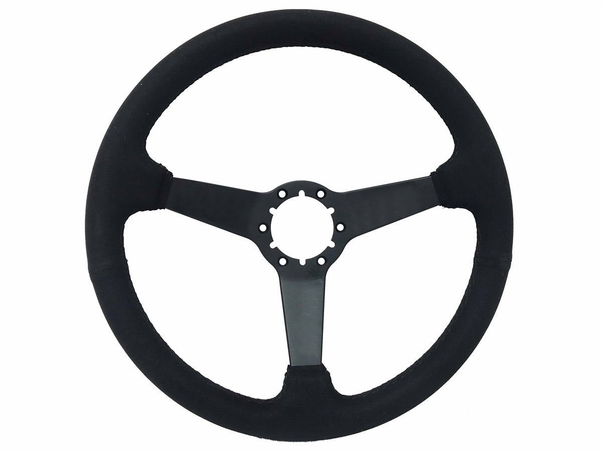 1968-1982 Corvette Suede Steering Wheel W/Solid Spokes - Black - CA-72122-Corvette-Store-Online