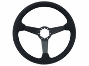 1968-1982 Corvette Suede Steering Wheel W/Solid Spokes - Black - CA-72122-Corvette-Store-Online