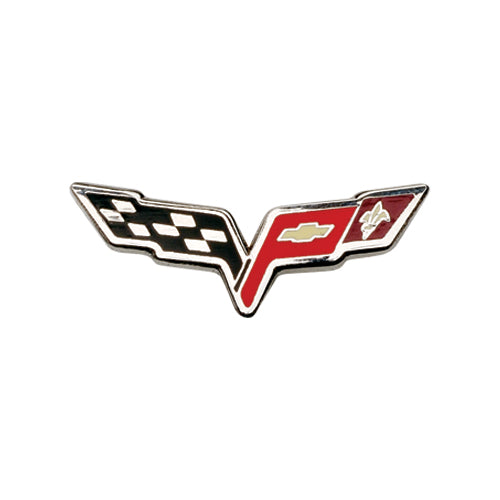 2005-2013 Corvette C6 Silver Crossed Flags Lapel/Hat Pin - CA-72570-Corvette-Store-Online