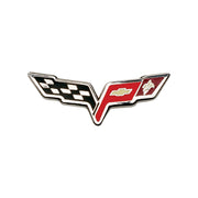 2005-2013 Corvette C6 Silver Crossed Flags Lapel/Hat Pin - CA-72570-Corvette-Store-Online
