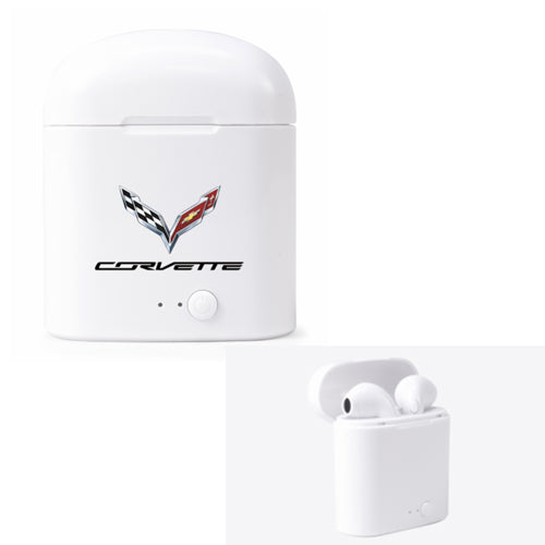 2014-2019 Corvette Wireless Earbuds W/C7 Logo - CA-72783-Corvette-Store-Online
