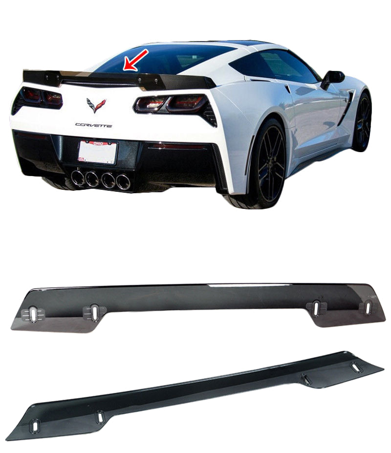 2014-2019 Corvette TINTED STAGE 3 WICKER BILL CENTER INSERT - LIGHT SMOKED W/BLACK BOLTS - CA-72958-Corvette-Store-Online
