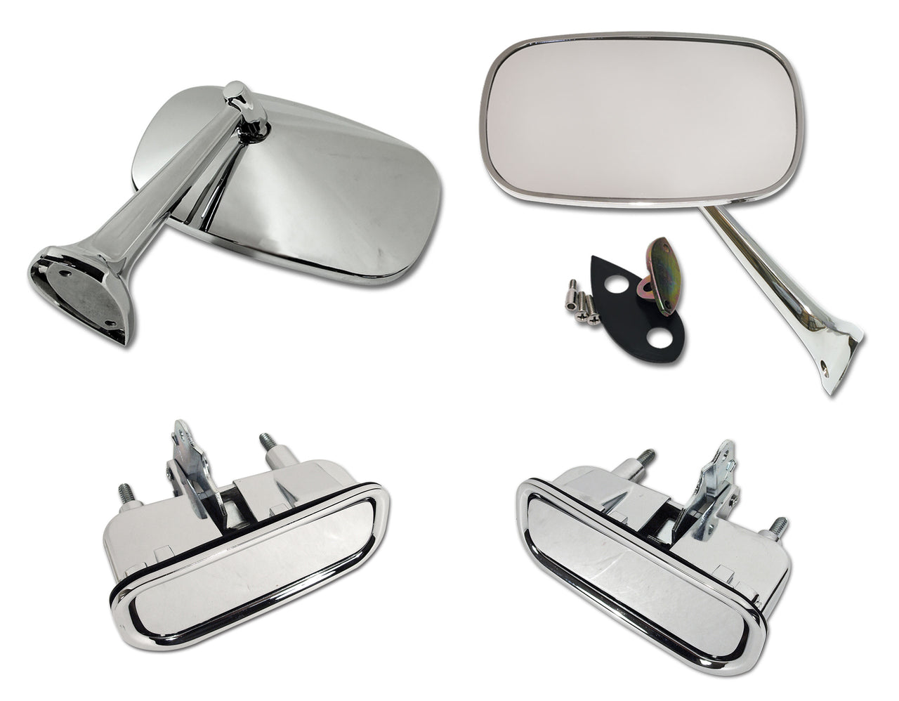 1975-1979 Corvette Door Chrome Kit - Mirrors and Door Handles W/Gaskets - CA-73056-Corvette-Store-Online