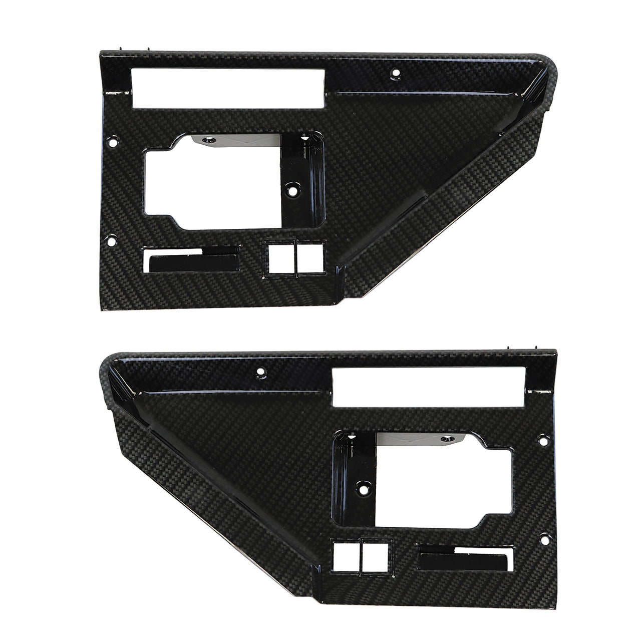 1984-1985 Corvette Hydro Carbon Fiber Door Panel Latch Bezels W/Power Locks - Gloss Finish - CA-73140CG-Corvette-Store-Online