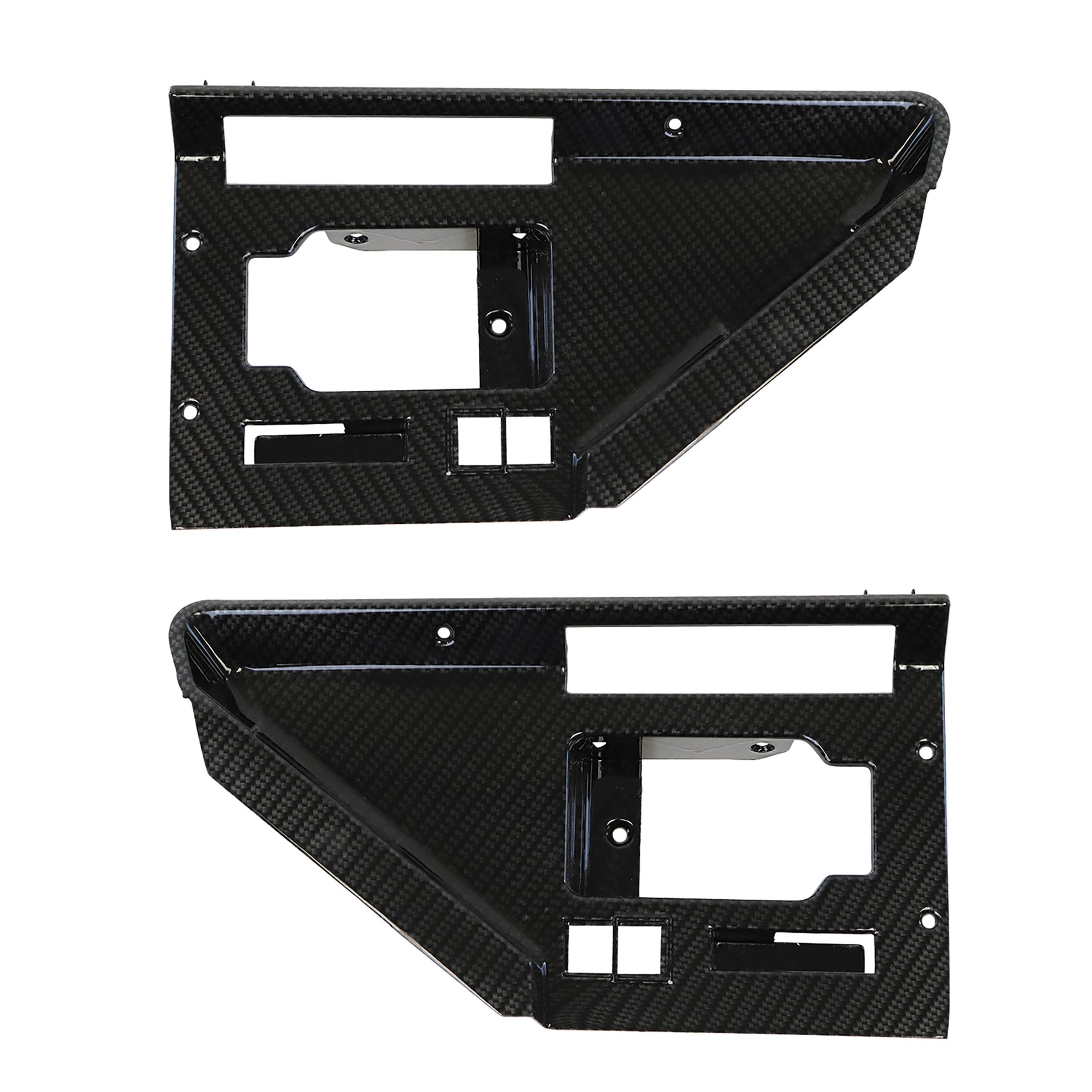 1984-1985 Corvette Hydro Carbon Fiber Door Panel Latch Bezels W/Power Locks - Gloss Finish - CA-73140CG-Corvette-Store-Online