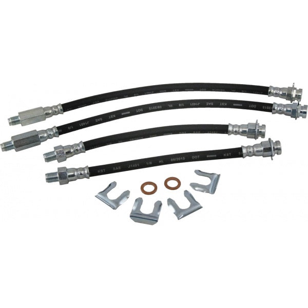 1968-1982 Corvette Rubber Brake Lines Set W/Clips & Sealing Washers - CA-73142-Corvette-Store-Online