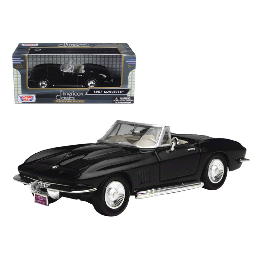 1967 Chevrolet Corvette Black Convertible 1/24 Diecast