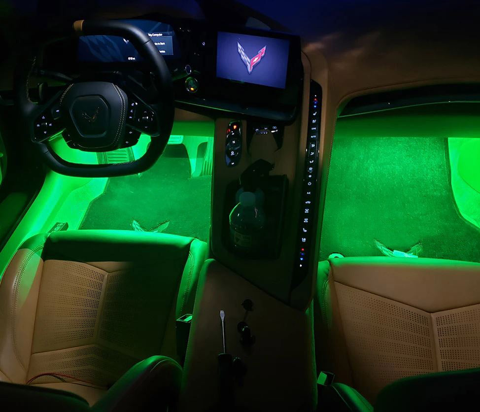 2005-2013 Corvette WIRELESS RGB INTERIOR FOOTWELL LED LIGHTING KIT - PAIR - CA-73249-Corvette-Store-Online