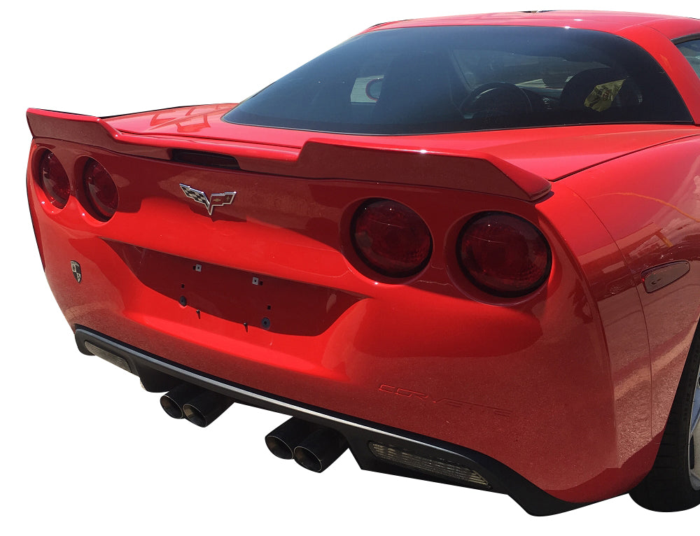 2005-2013 Corvette Hydro Carbon Fiber Extended Spoiler - No-Drill Design Gloss Clear Finish Base - CA-73605-Corvette-Store-Online