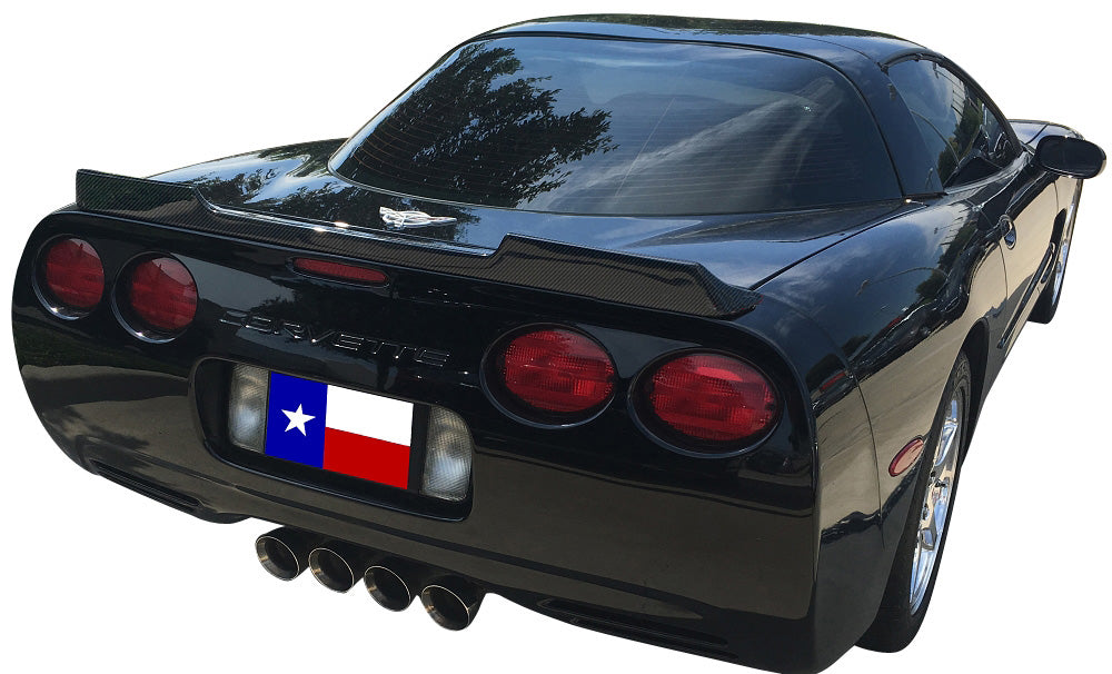 1997-2004 Corvette Hydro Carbon Fiber Wicker Bill Spoiler - No-Drill Design - CA-73887-Corvette-Store-Online