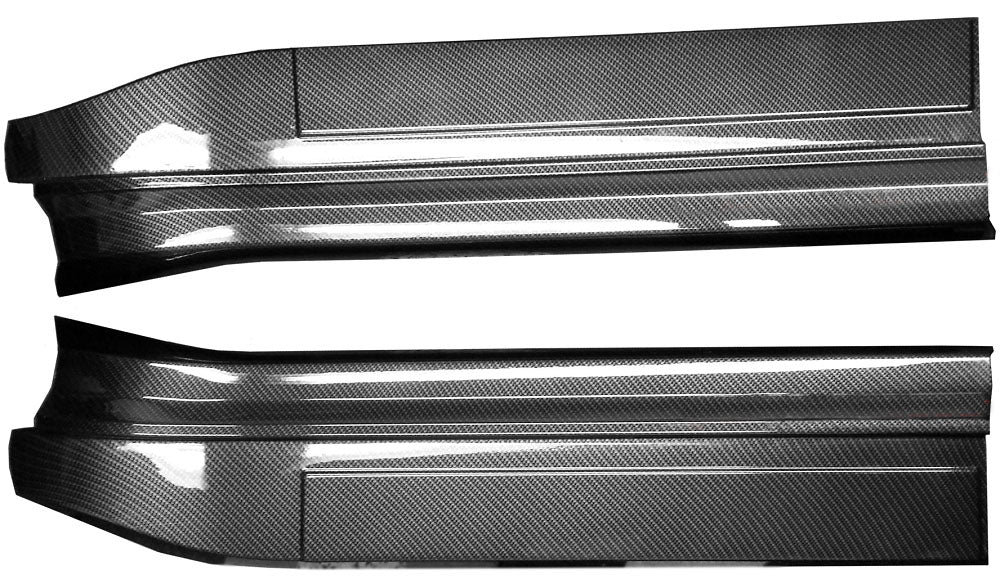 2014-2019 Corvette Hydro Carbon Fiber Door Sill Guards Solid Hydrocarbon Fiber - Gloss Finish - CA-74110-Corvette-Store-Online