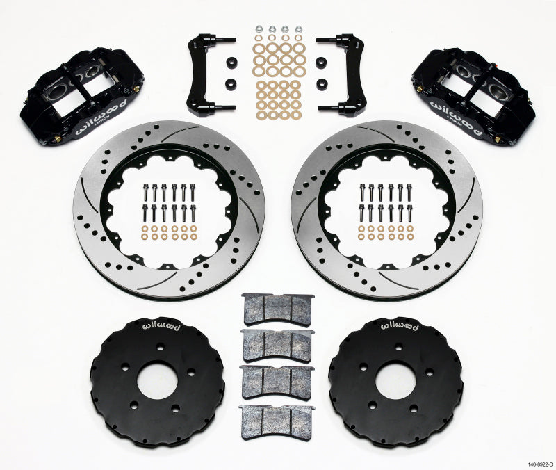 1997-2004 Corvette Forged Narrow SuperLite Big Brake Kit Front - Black - 14-in - Drilled & Slotted - CA-74290-Corvette-Store-Online