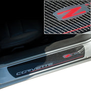 2006-2013 Corvette Door Sill Guards Carbon Fiber - Z06 Logo - - CA-74539-Corvette-Store-Online