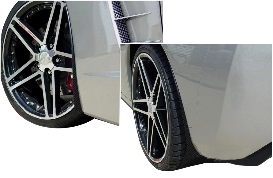 2005-2013 Corvette Hydro Carbon Fiber Splash Guard Set - Gloss Clear - CA-74693-Corvette-Store-Online