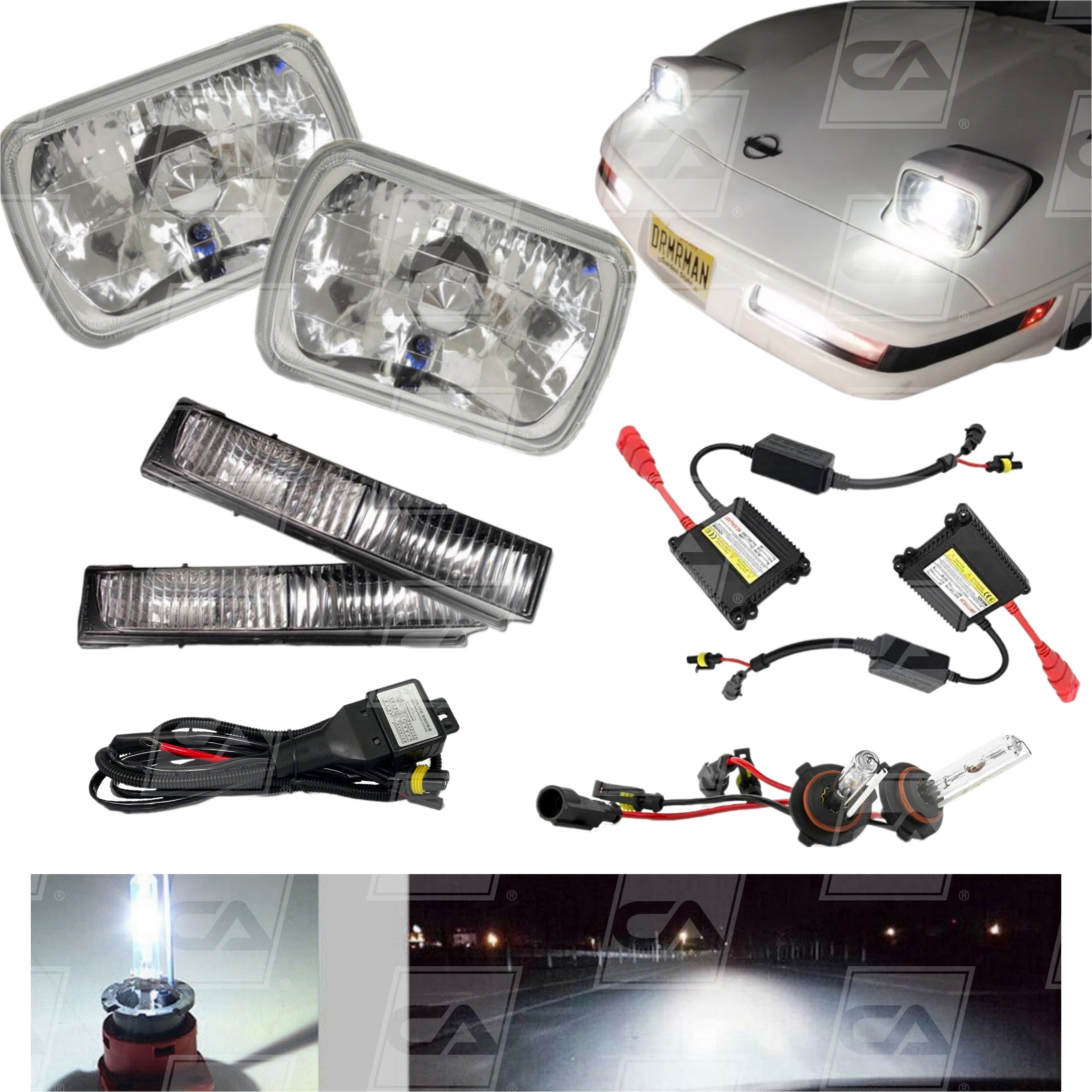 1984-1996 Corvette HID Fog & Headlight Conversion Kit - Diamond Cut/Bluish Tint 8000K - CA-74738-Corvette-Store-Online
