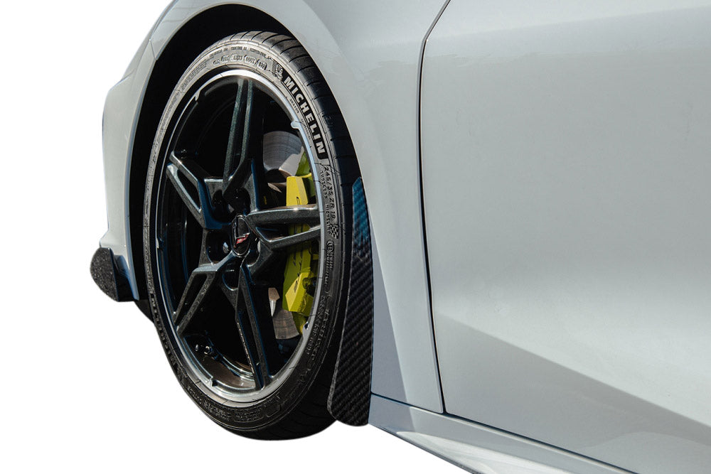 2020-2023 Corvette Hydro Carbon Fiber Extended Splash Guard Set - Matte Clear - CA-74781-Corvette-Store-Online