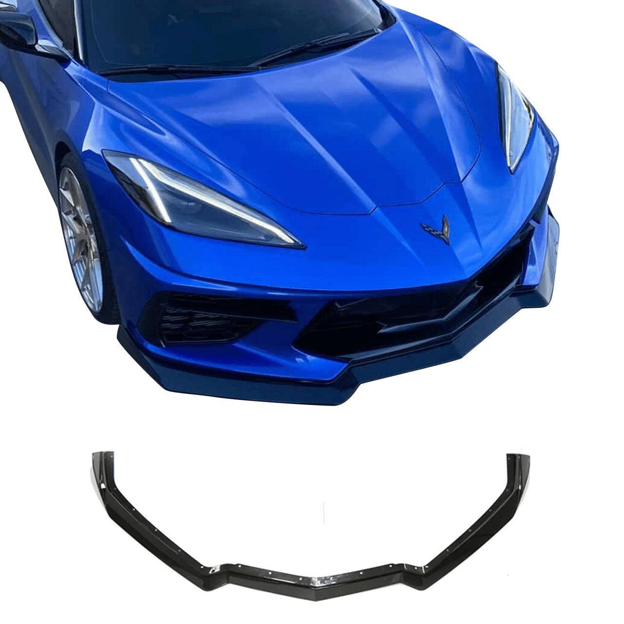 2020-2023 Corvette Unpainted 5VM Front Bumper Lower Lip Splitter - 2pc Design - CA-74907-Corvette-Store-Online