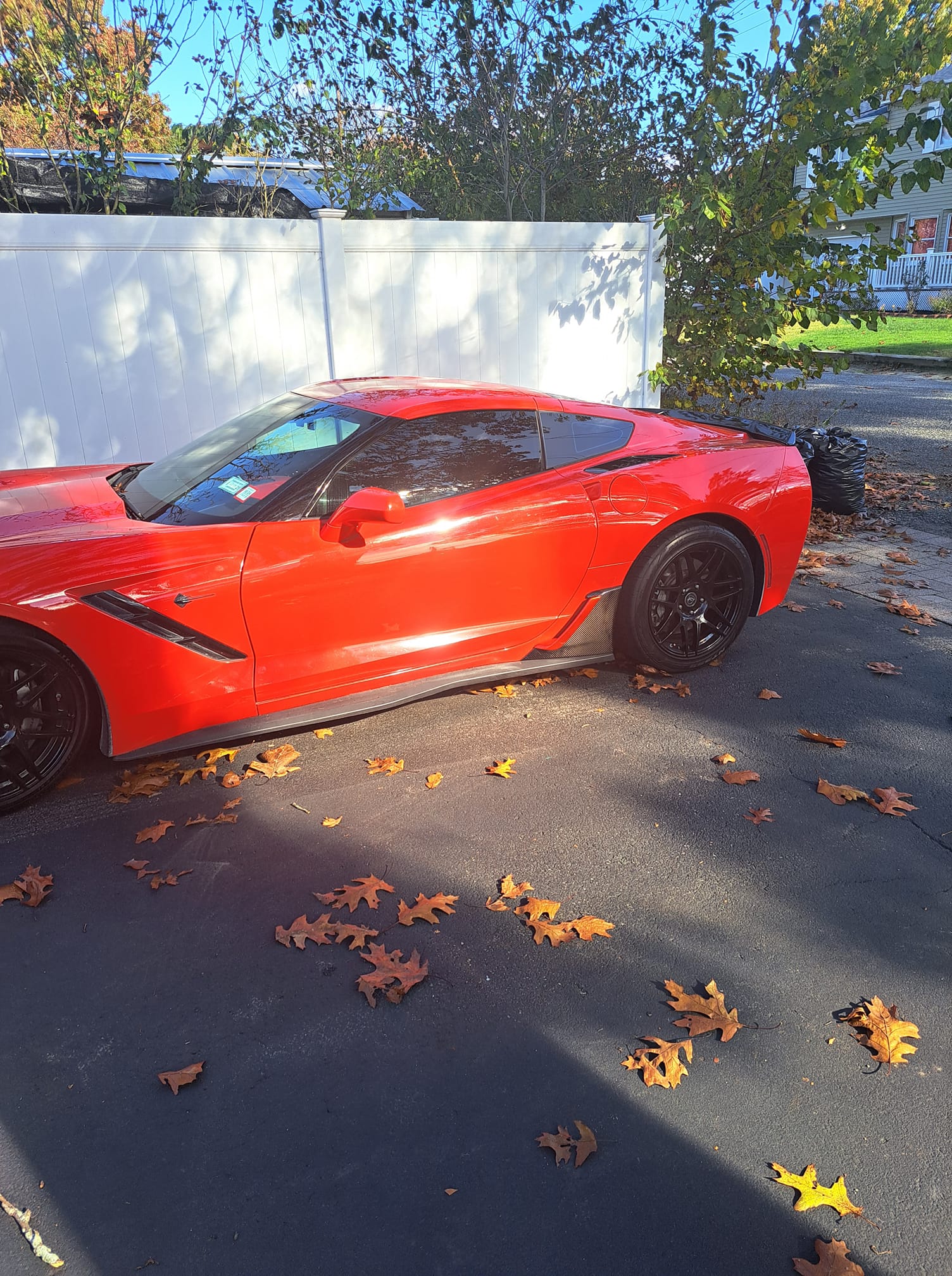 2014-2019 Corvette Stingray Carbon Fiber Fender Brake Scoop - Red - CA-75043-Corvette-Store-Online