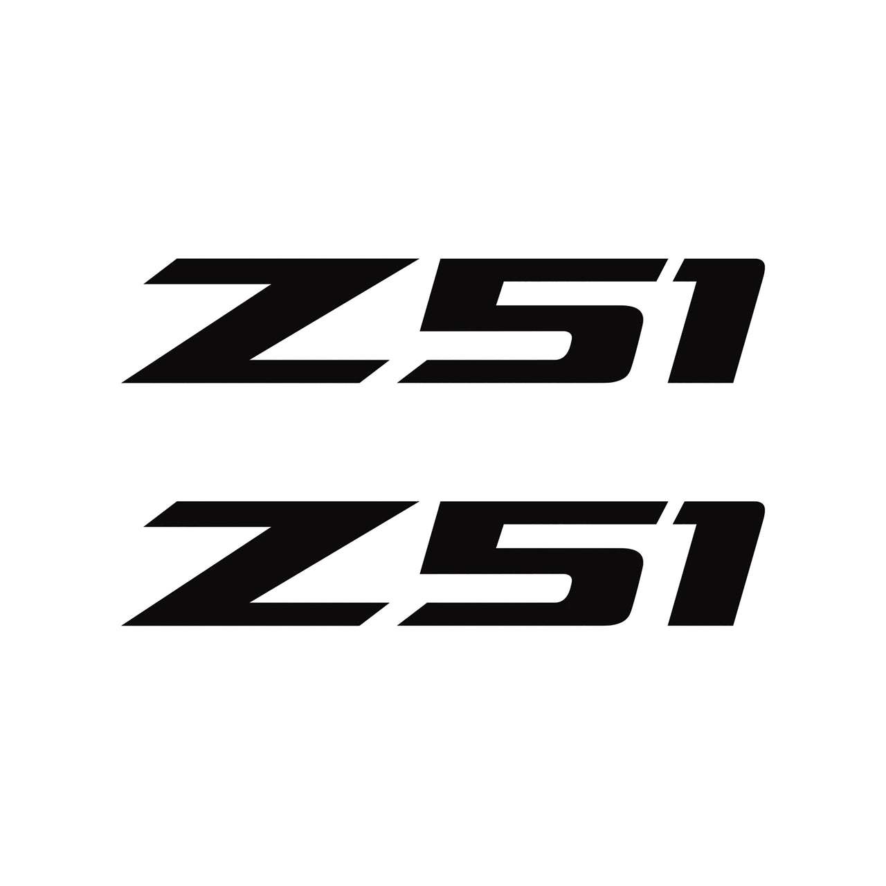 2005-2019 Corvette Z51 Fender Vent Decals - Pair - Gloss Black Z/Gloss Black 51 - Medium - CA-75122-Corvette-Store-Online