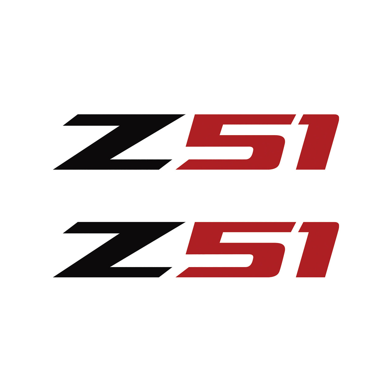 2005-2019 Corvette Z51 Fender Vent Decals - Pair - Gloss Black Z/Gloss Red 51 - Small - CA-75123-Corvette-Store-Online