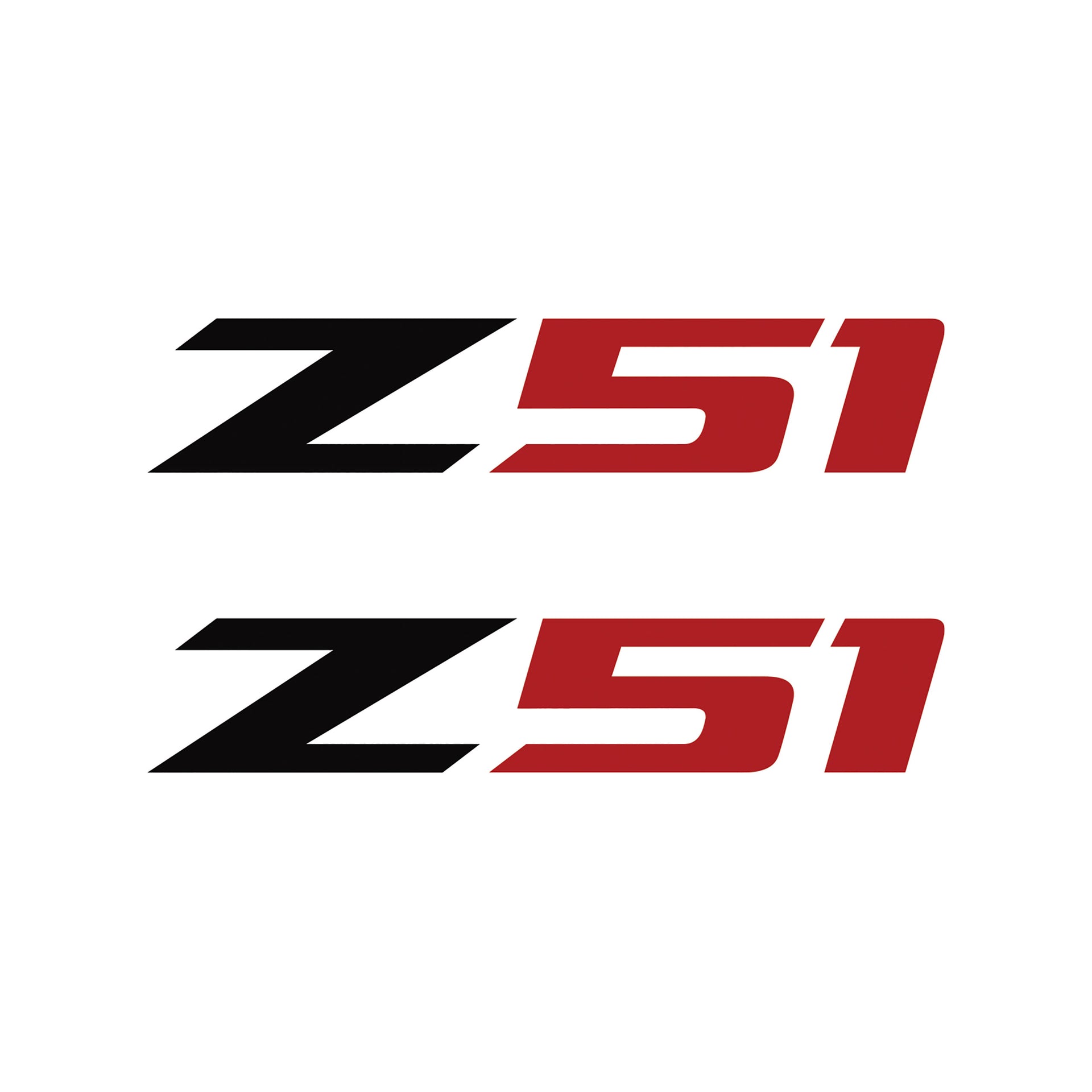 2005-2019 Corvette Z51 Fender Vent Decals - Pair - Gloss Black Z/Gloss Red 51 - Small - CA-75123-Corvette-Store-Online