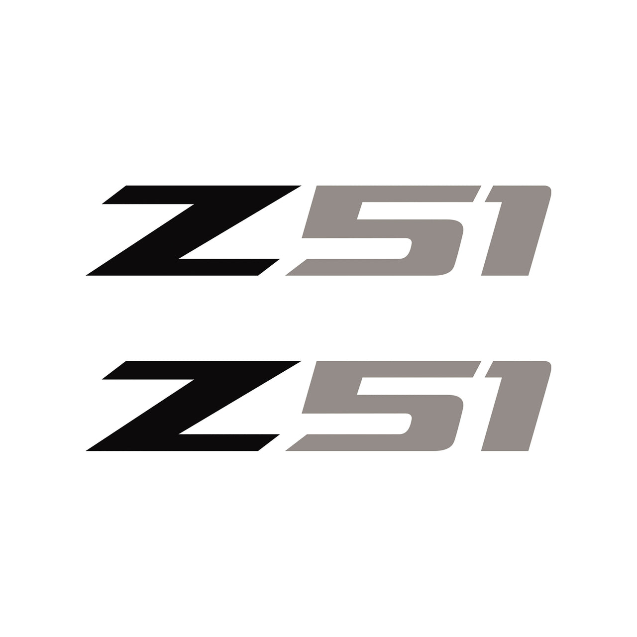2005-2019 Corvette Z51 Fender Vent Decals - Pair - Gloss Black Z/Gloss Silver 51 - Small - CA-75124-Corvette-Store-Online